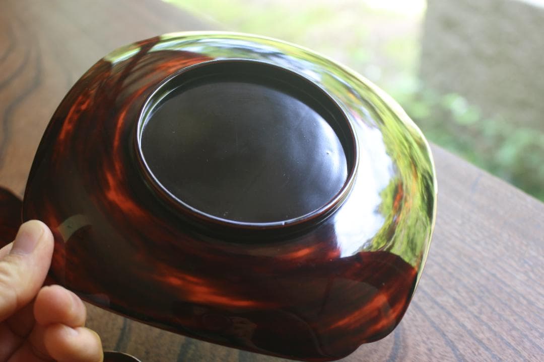 デッドストック！時代曙塗に優美な花蒔絵の映えるお皿3点（検輪島塗蒔絵皿菓子皿