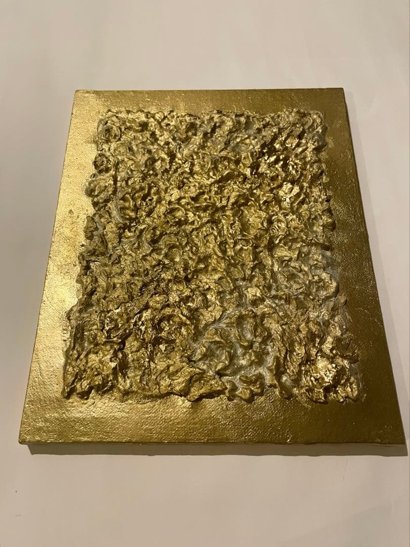 金の質感が際立つテクスチャーアート｜F3 一点もの　絵画　抽象画　アートパネル