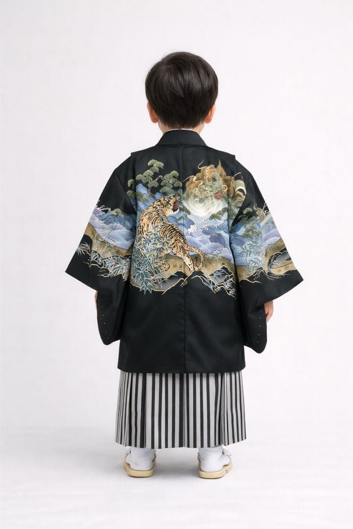 ◎mk-3403　男の子　七五三　羽織・着物2点セット　　3-2