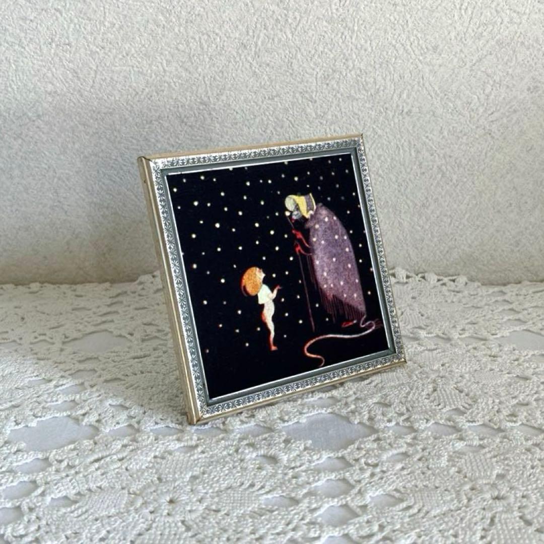 RT124 小花模様のデンマークヴィンテージ フォトフレーム 9.2×9.2