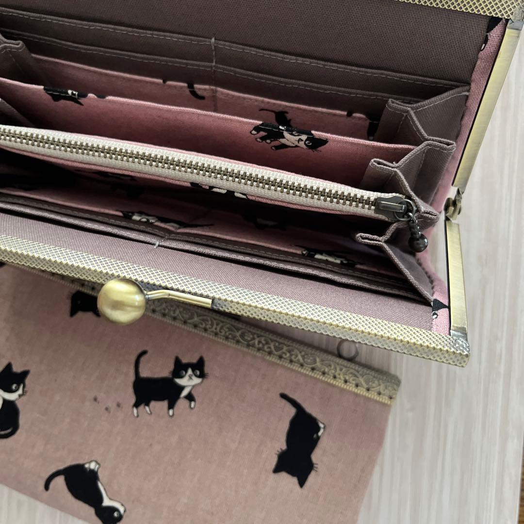 まめぴよ☆長財布２点×一体型財布1点☆ハチワレ猫ちゃん☆オーダー