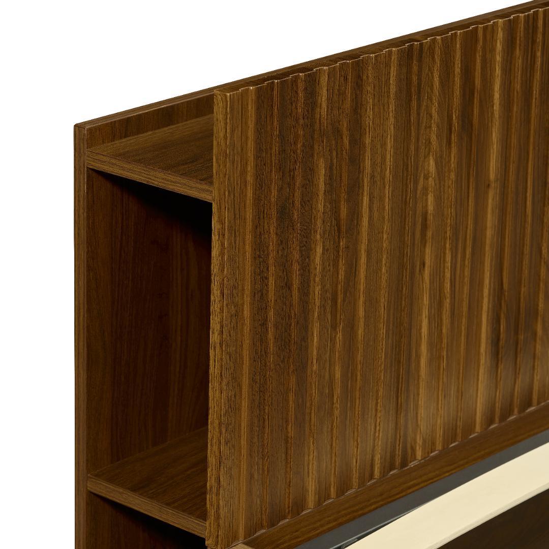 ダブル.べッド ウォールナット色 収納付き Walnut【Dダブル.べッド】