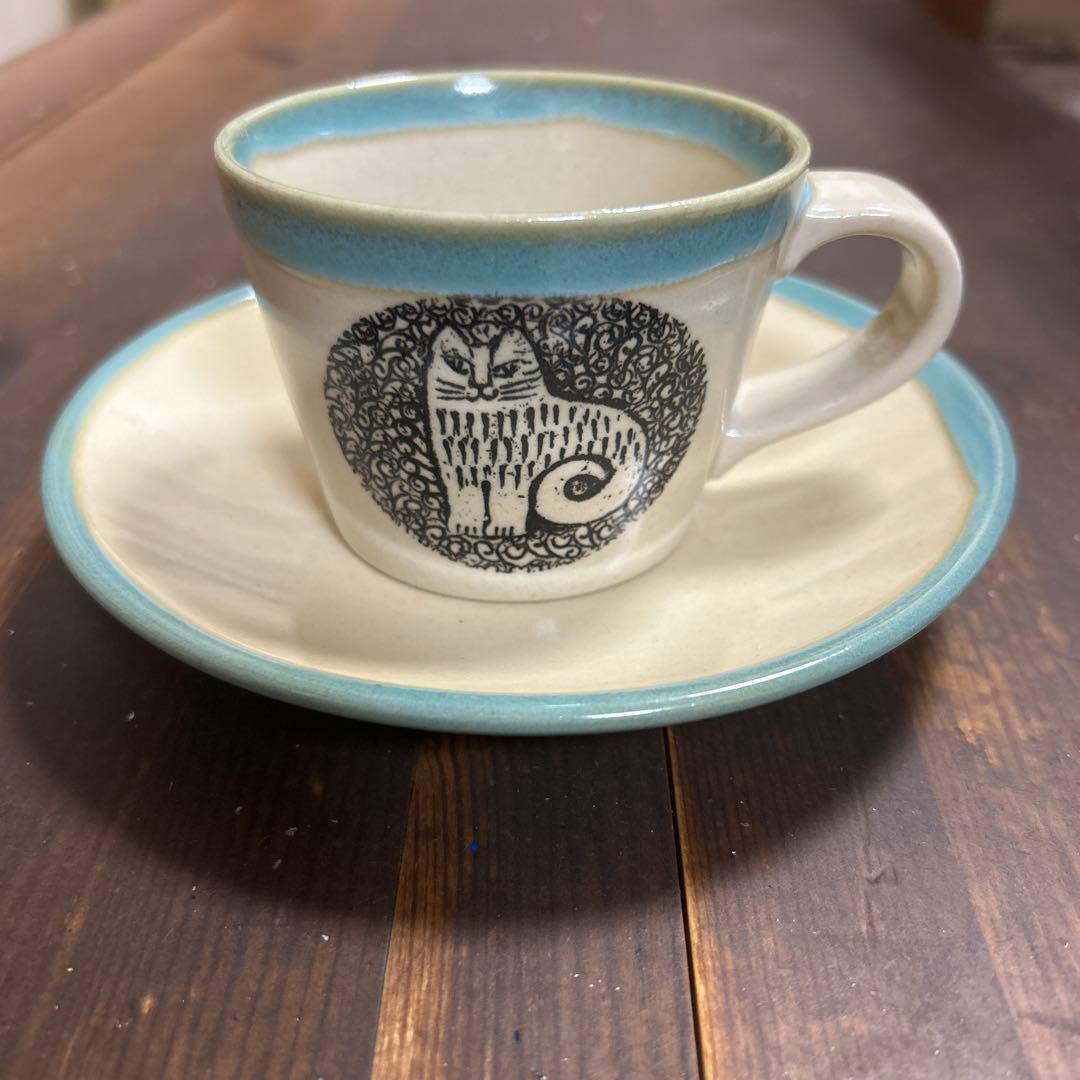 リサラーソン　益子焼　カップ＆ソーサー　プレート　湯呑み　猫　鳥　ニナ