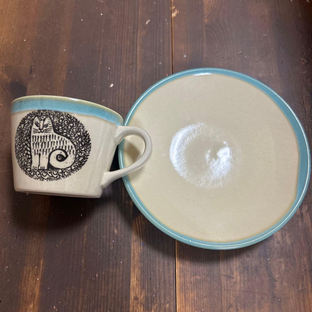 リサラーソン　益子焼　カップ＆ソーサー　プレート　湯呑み　猫　鳥　ニナ