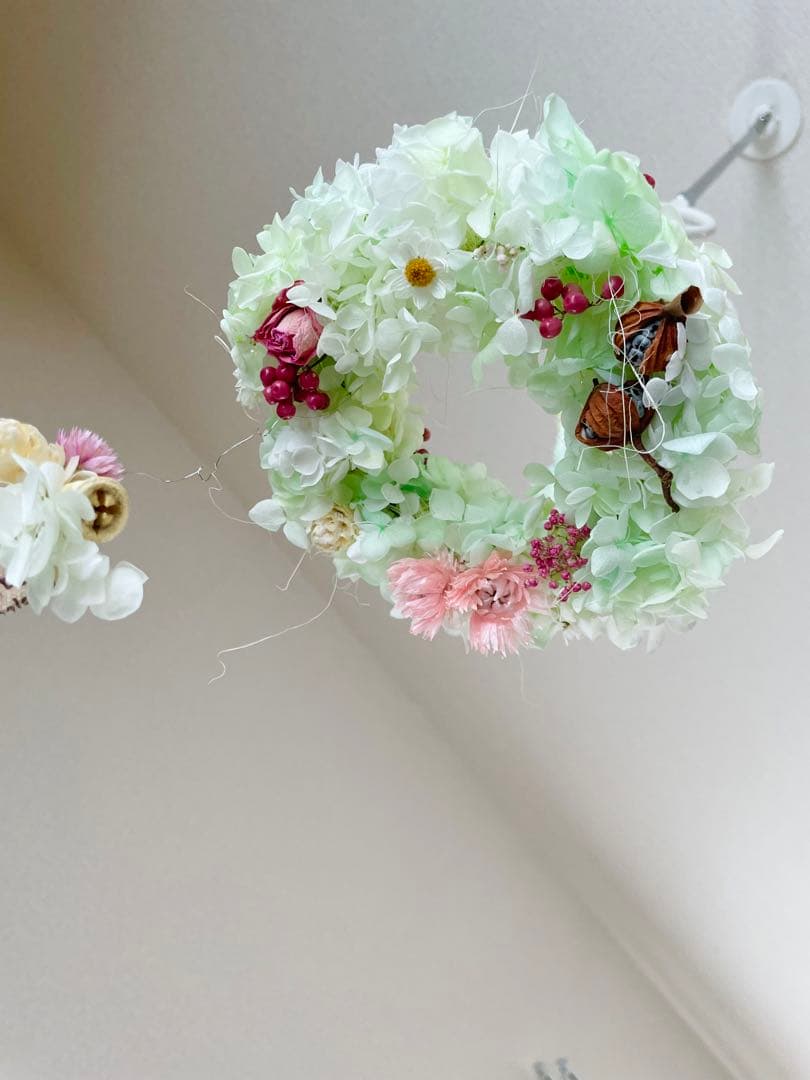アイスグリーンの爽やかな紫陽花フライングリース