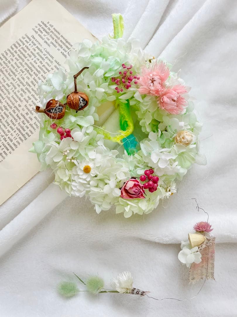 アイスグリーンの爽やかな紫陽花フライングリース