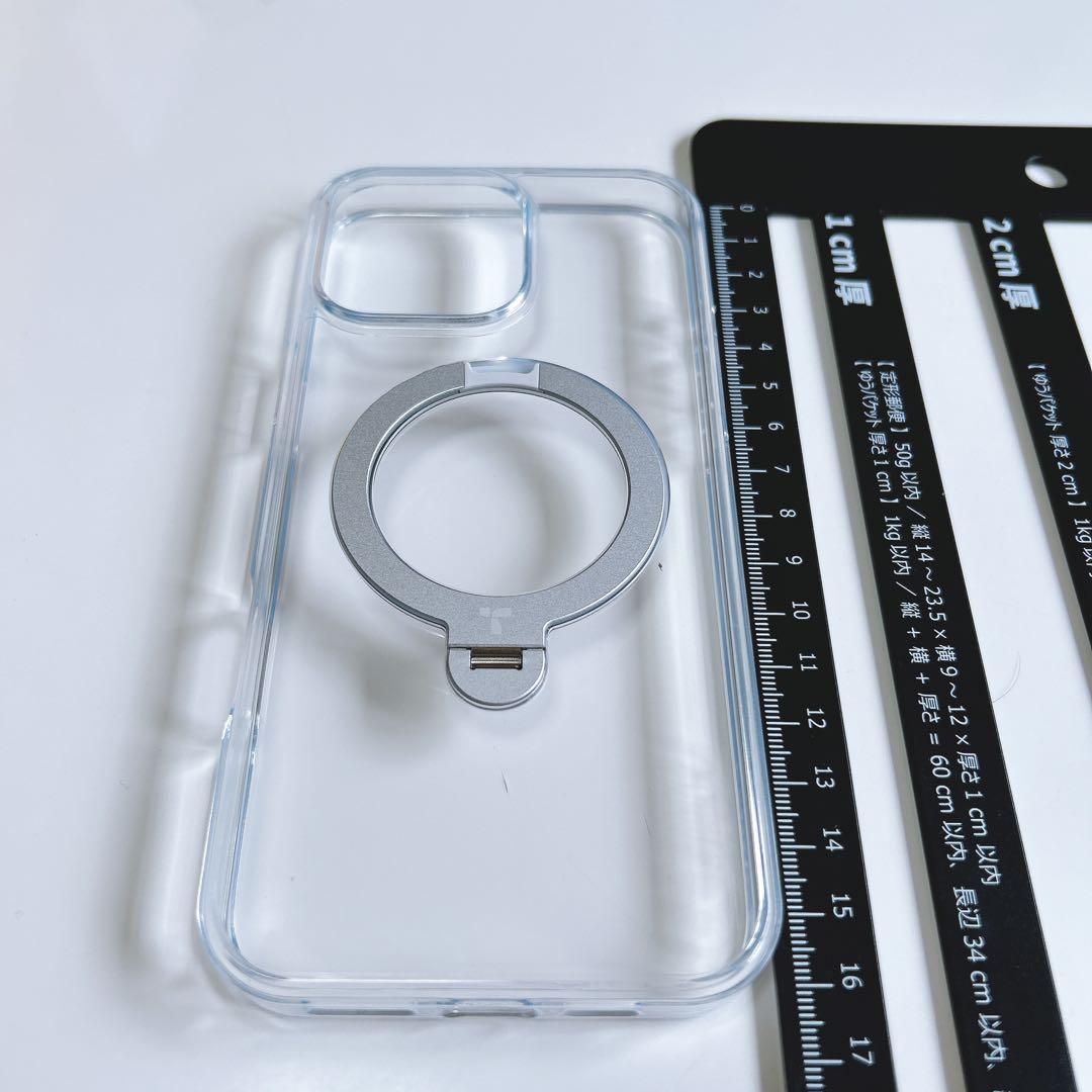 iPhone 16 Pro Max ケース ゼンマイ スタンド 縦横 リング