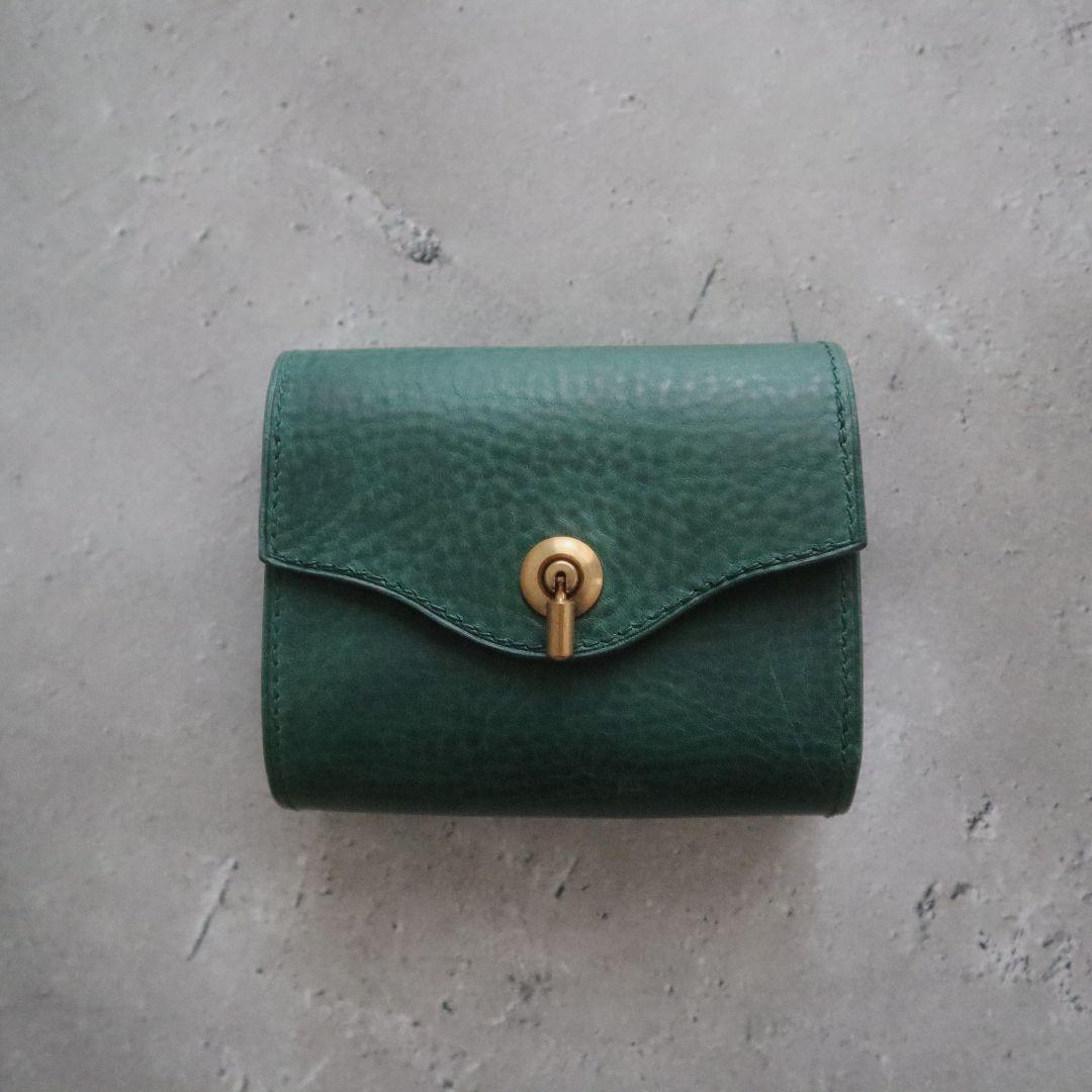 【イタリアンレザー】オコシ金具の三つ折り財布　フルハンドメイド