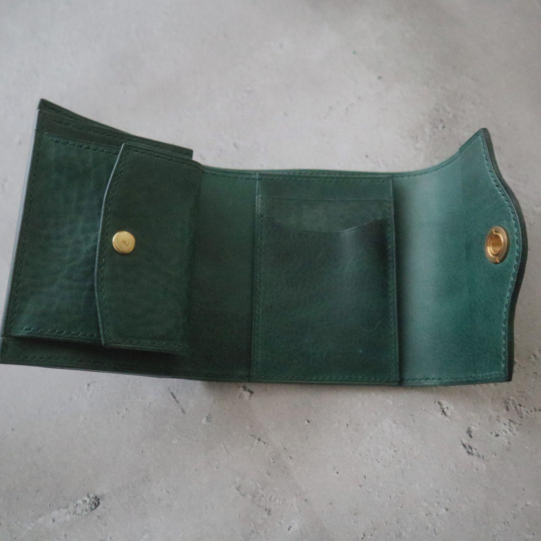 【イタリアンレザー】オコシ金具の三つ折り財布　フルハンドメイド