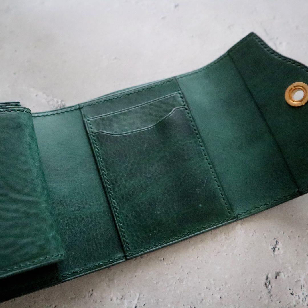 【イタリアンレザー】オコシ金具の三つ折り財布　フルハンドメイド