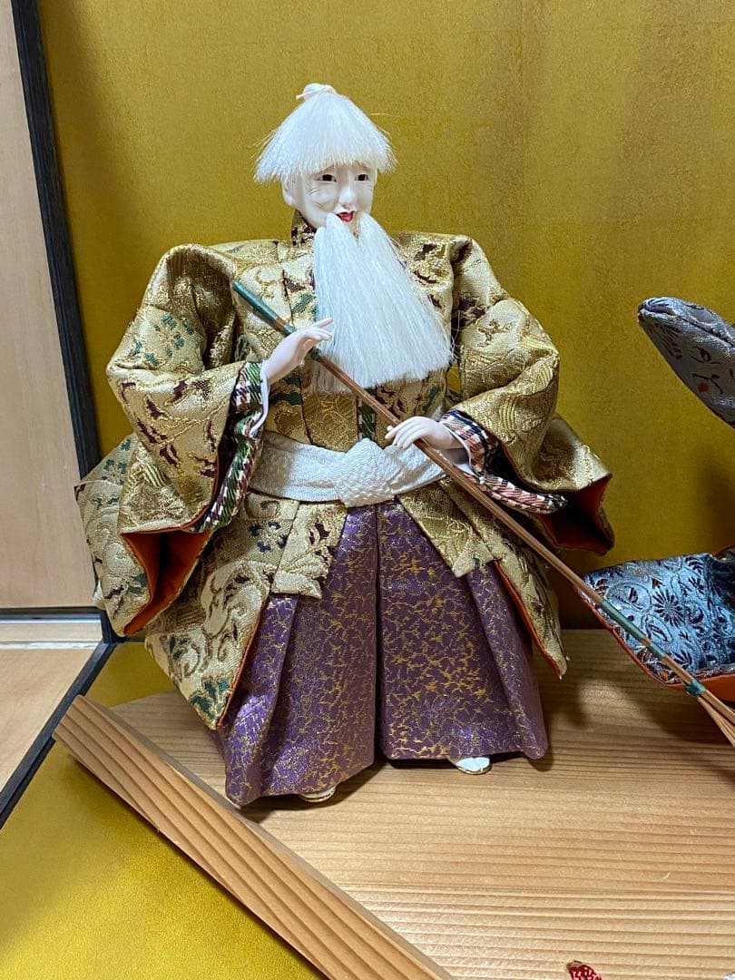 雛人形 翁 媼 ガラスケース入り 伝統工芸 美品 約40cm