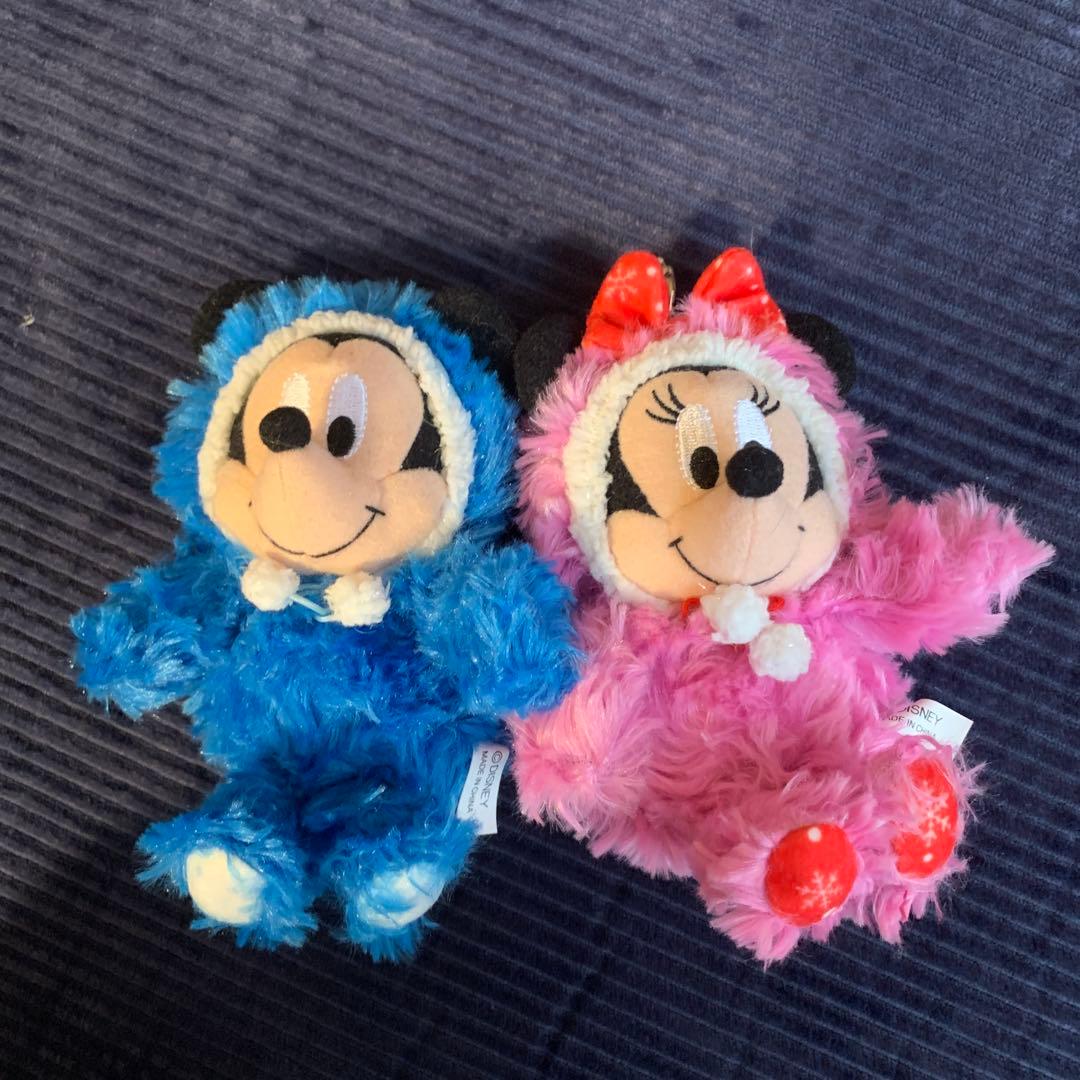 激レア！ミニーミッキー　雪だるま　ぬいぐるみキーチェーン