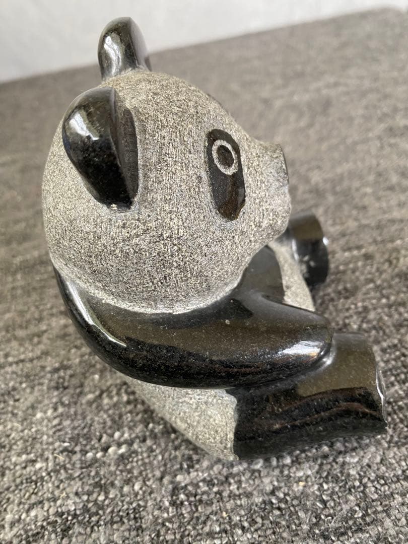 パンダ　石彫刻　置物　石置物