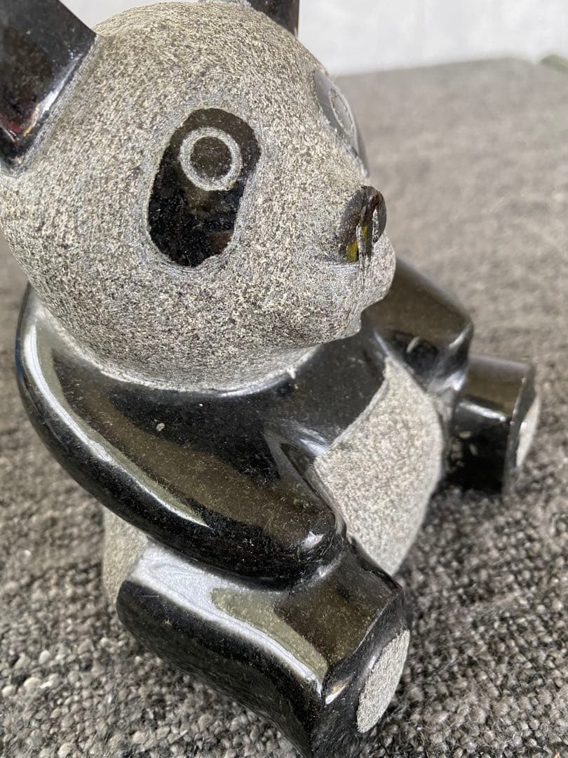 パンダ　石彫刻　置物　石置物