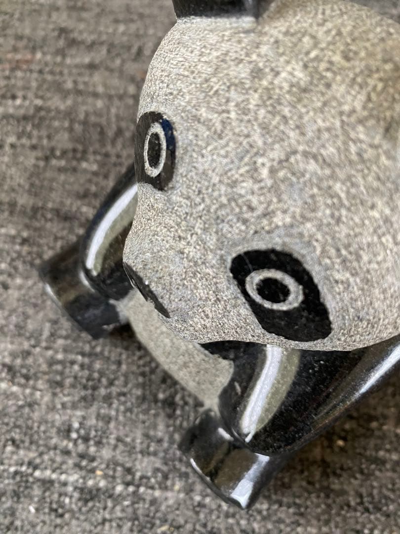 パンダ　石彫刻　置物　石置物