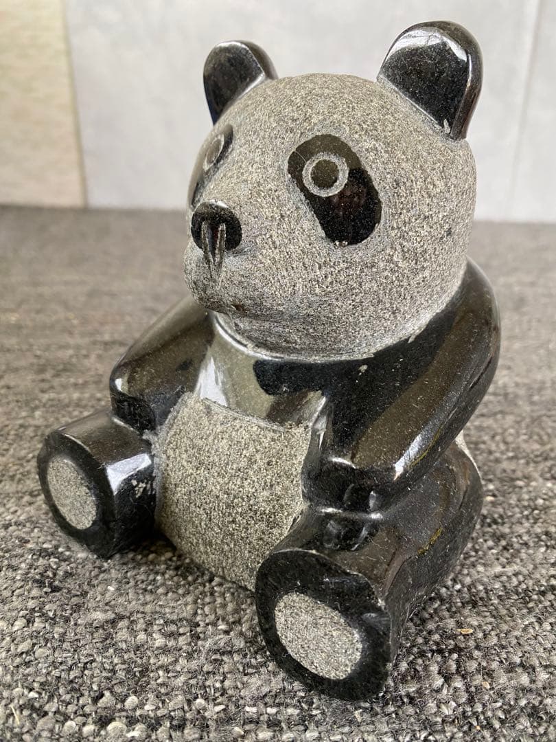パンダ　石彫刻　置物　石置物