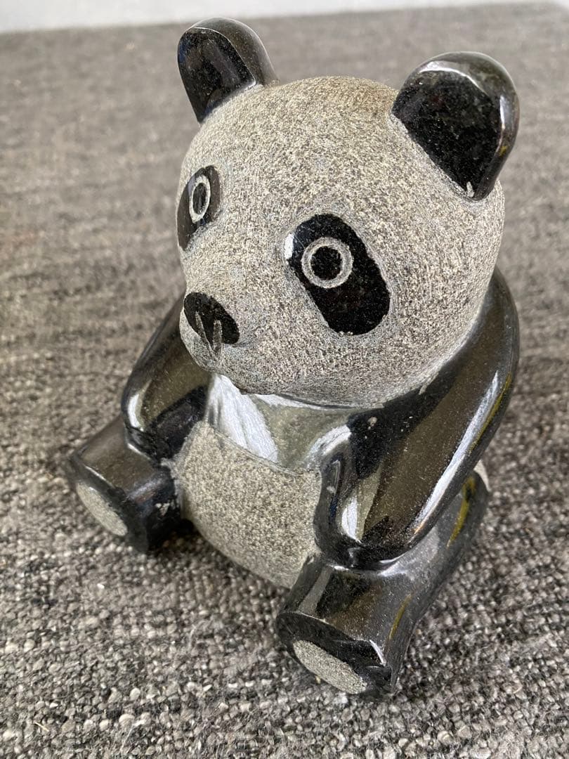 パンダ　石彫刻　置物　石置物