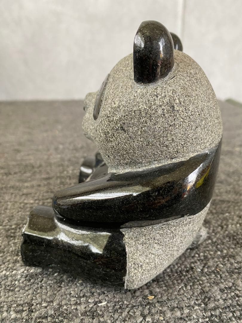 パンダ　石彫刻　置物　石置物