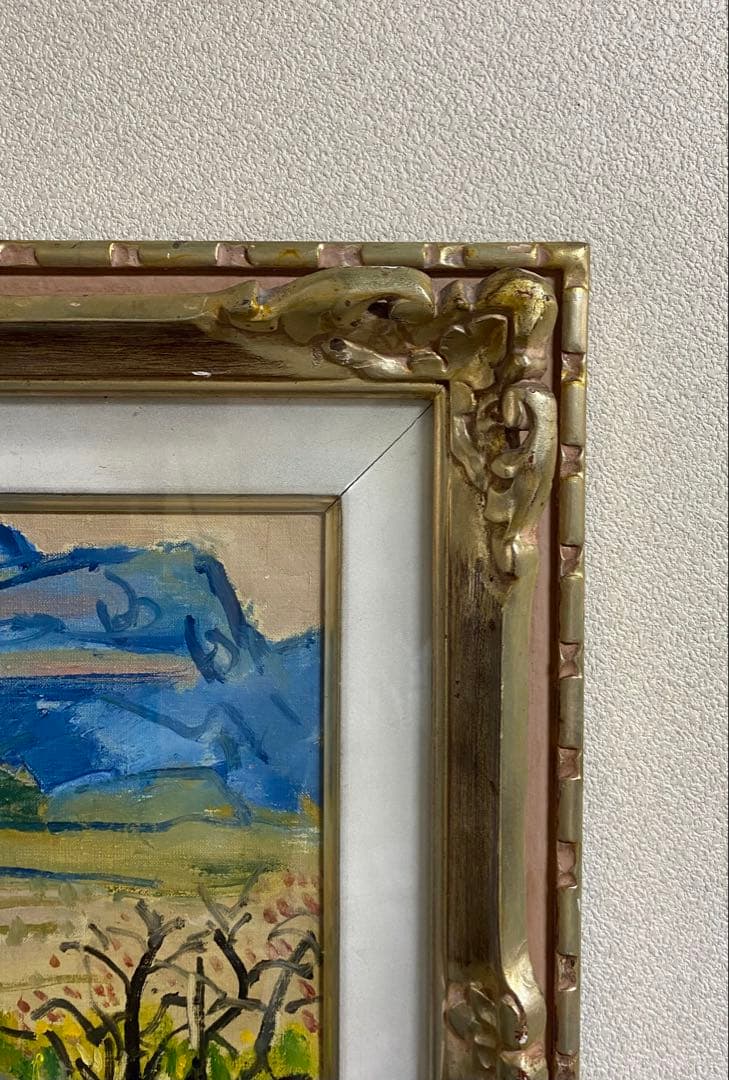 日野春風景　油絵　今井　直筆　額装　送料込み250702