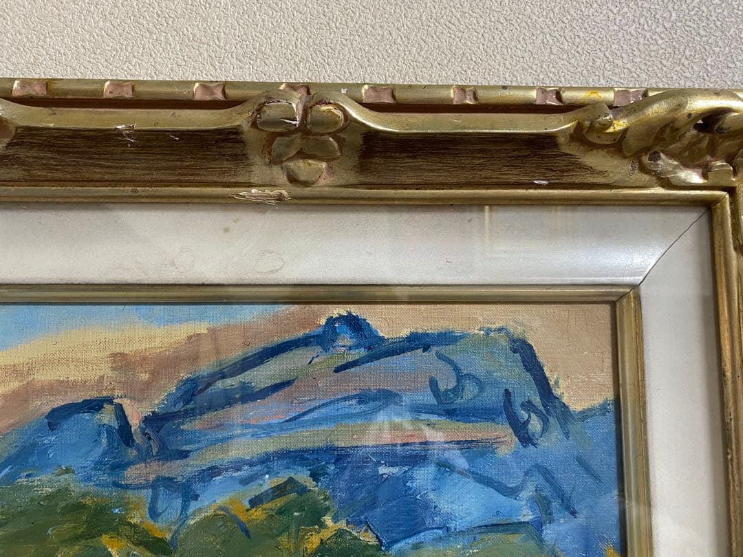 日野春風景　油絵　今井　直筆　額装　送料込み250702