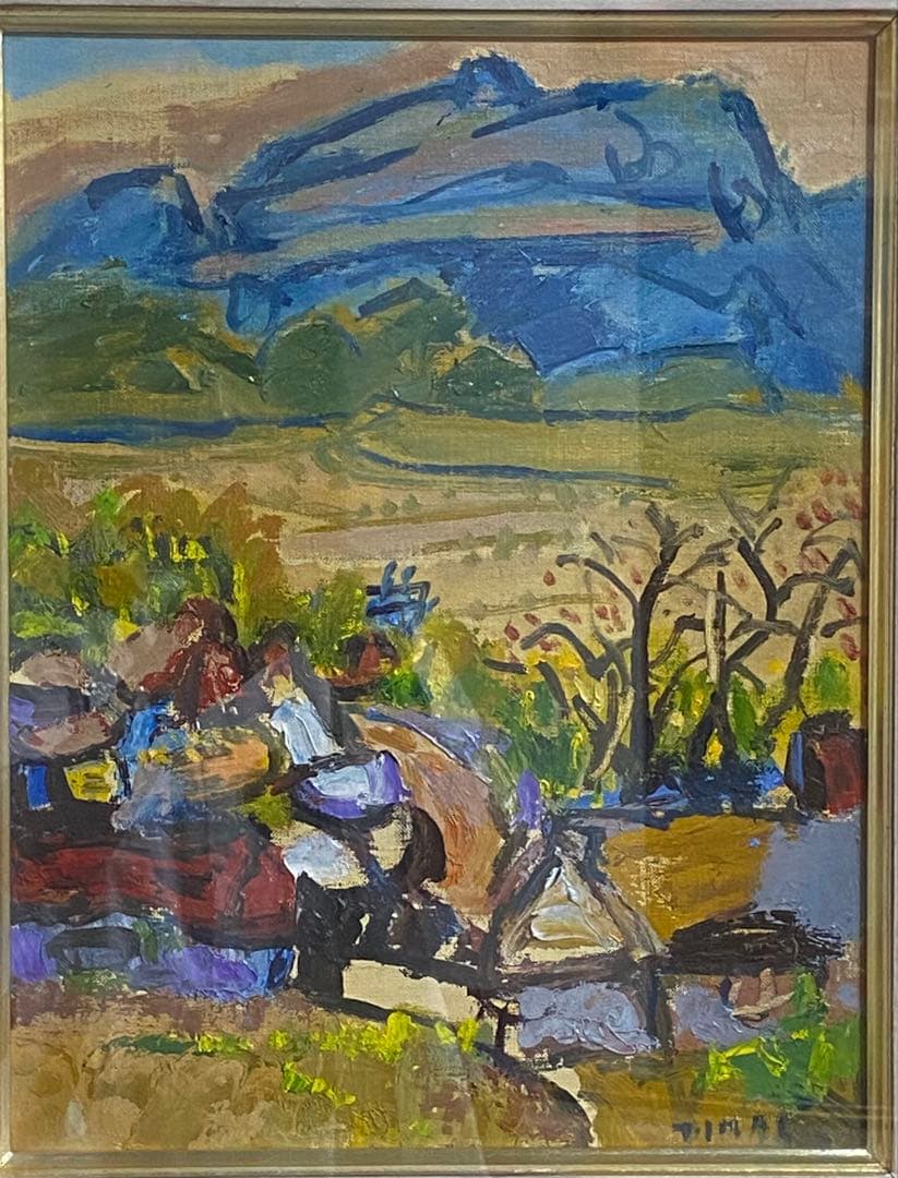 日野春風景　油絵　今井　直筆　額装　送料込み250702