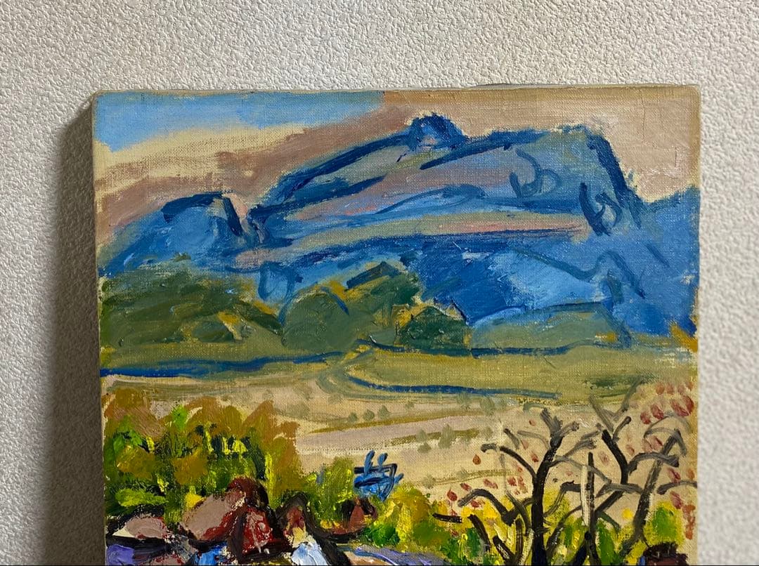 日野春風景　油絵　今井　直筆　額装　送料込み250702