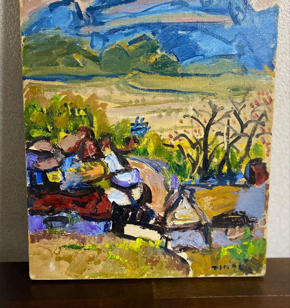 日野春風景　油絵　今井　直筆　額装　送料込み250702
