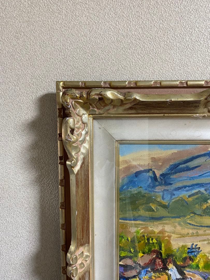 日野春風景　油絵　今井　直筆　額装　送料込み250702