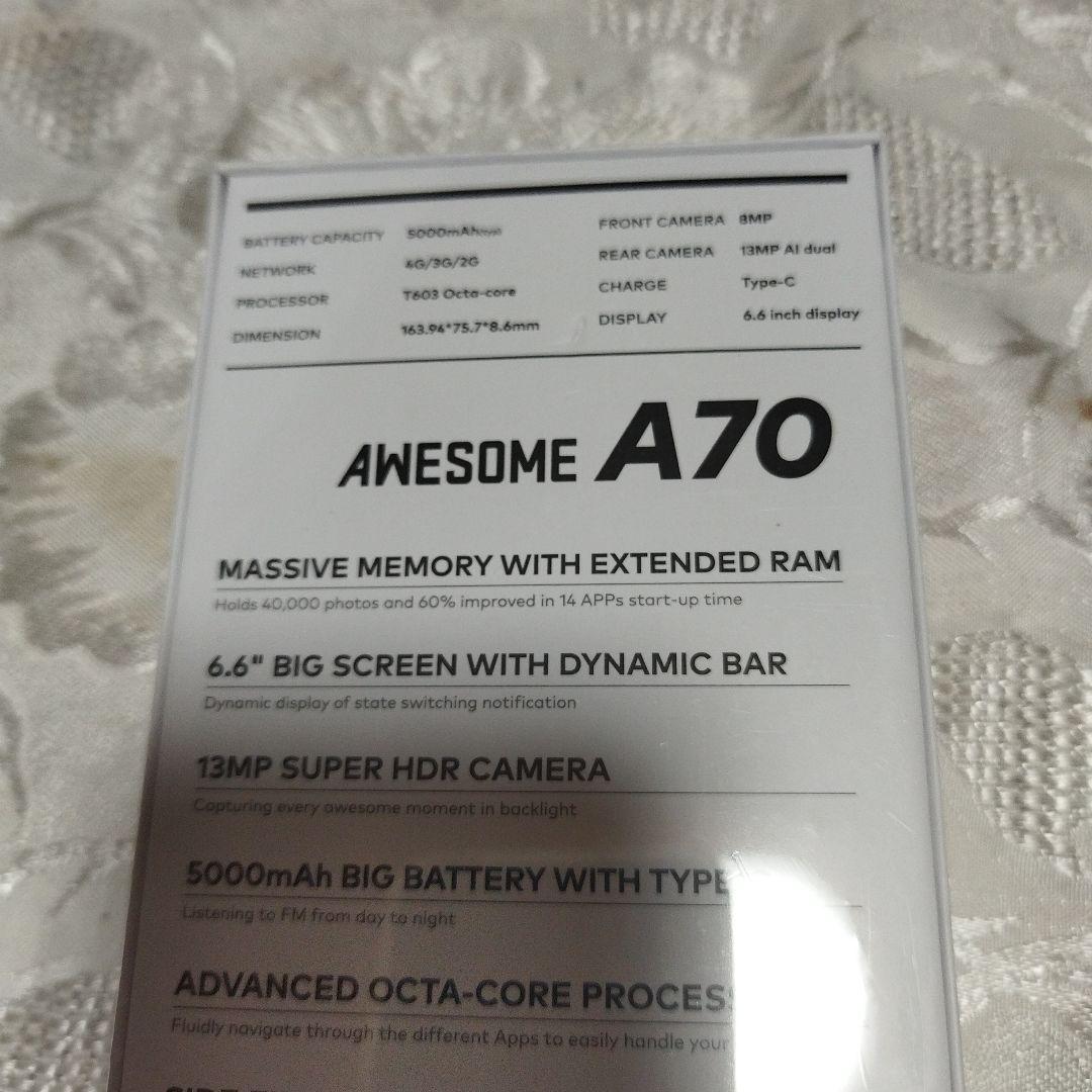 未開封itel a70 8GB RAM 256GB スマートフォン　ブラック