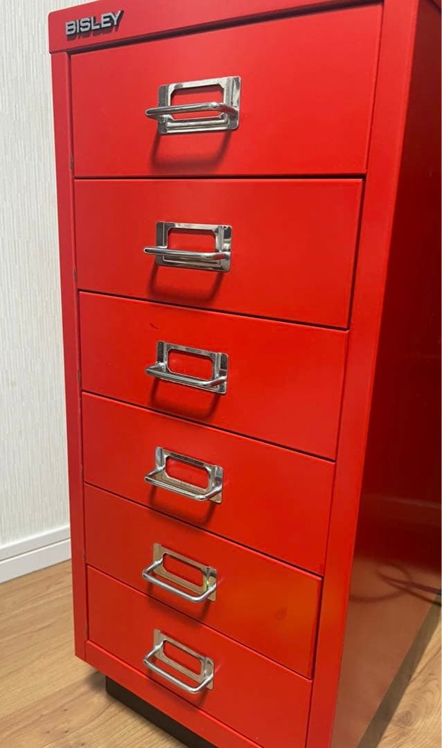 BISLEY スチールキャビネット 赤 6段