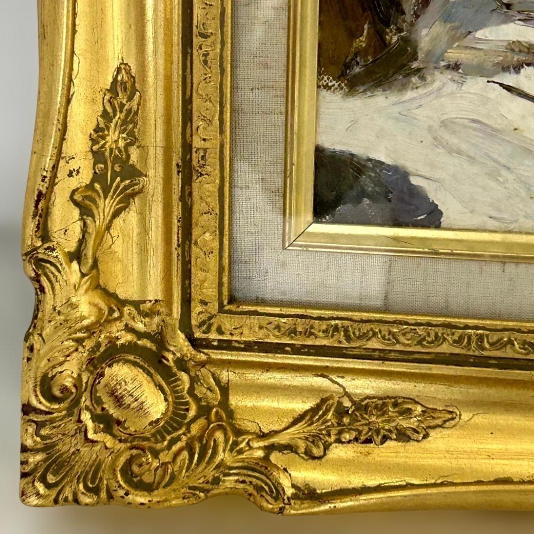 下山宣彦「奥入瀬の春（十和田湖・青森県）」油絵　F6号　購入時の箱付