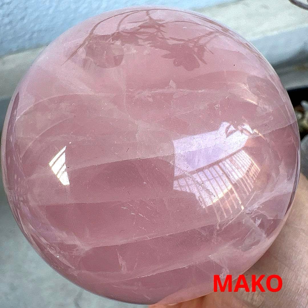 M1924☆スターローズクォーツ丸玉80mm☆天然石　原石☆N50605-A