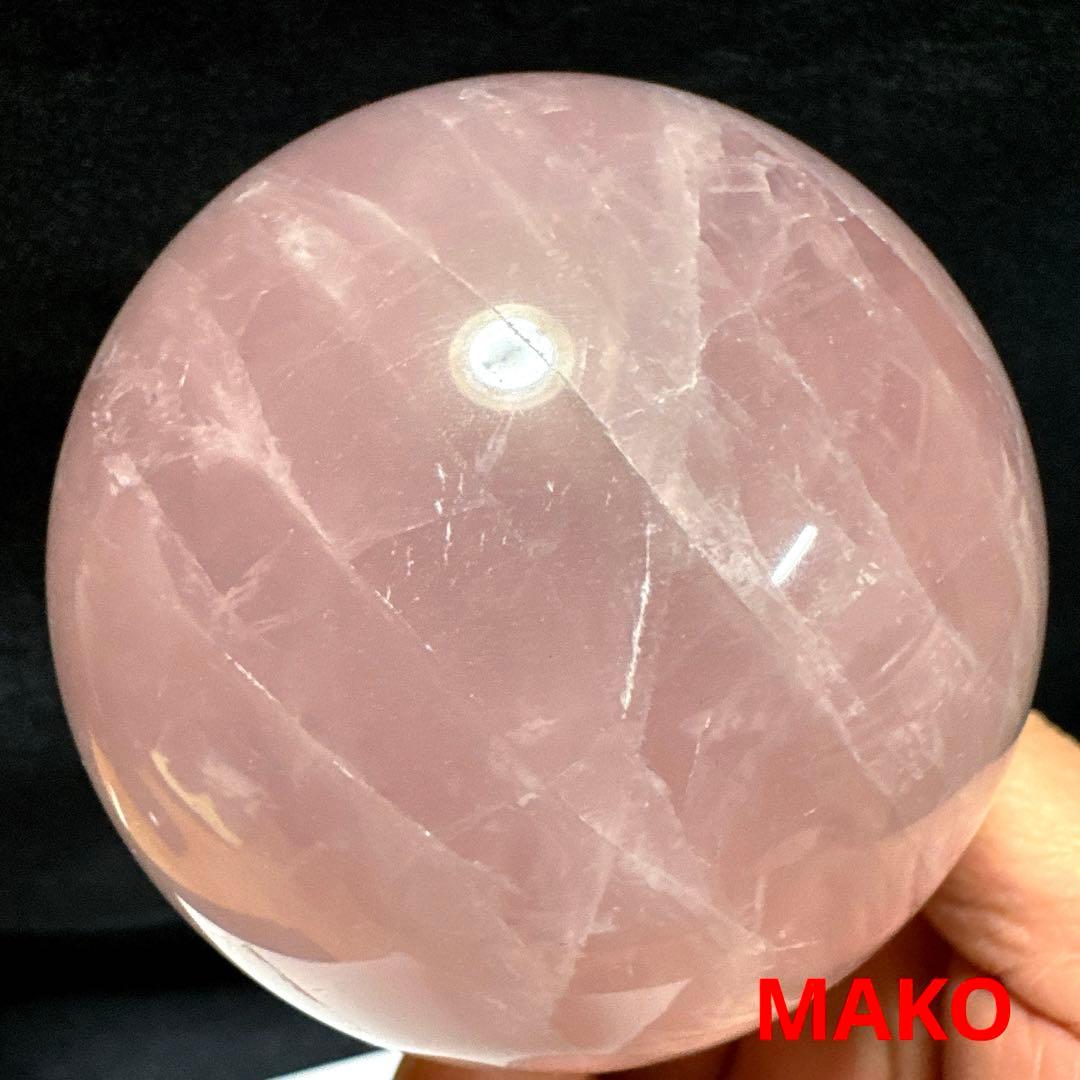 M1924☆スターローズクォーツ丸玉80mm☆天然石　原石☆N50605-A