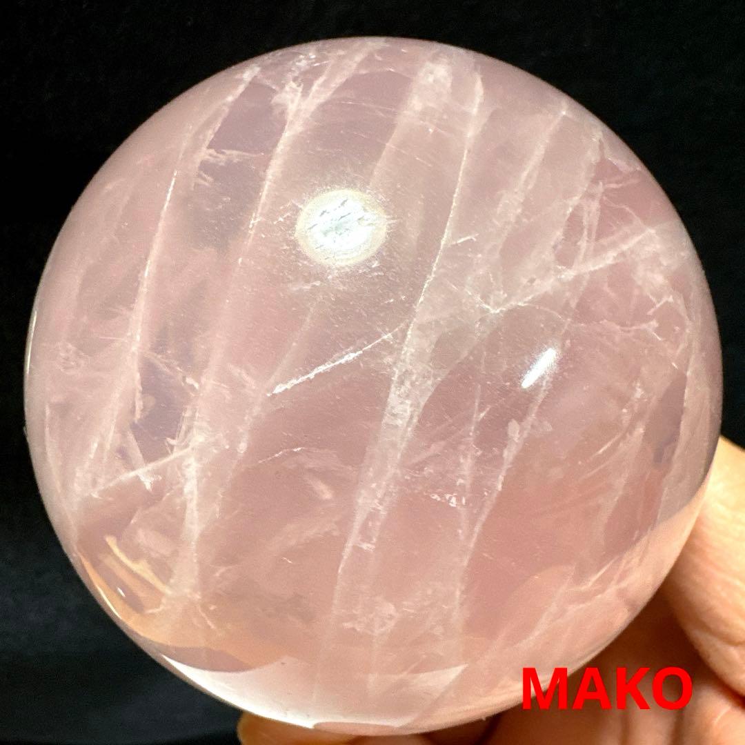M1924☆スターローズクォーツ丸玉80mm☆天然石　原石☆N50605-A