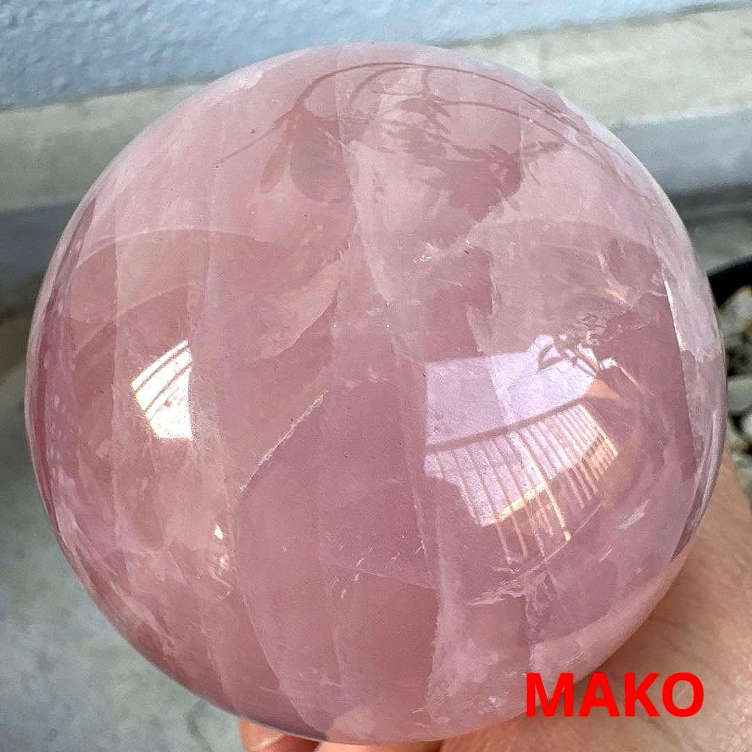 M1924☆スターローズクォーツ丸玉80mm☆天然石　原石☆N50605-A
