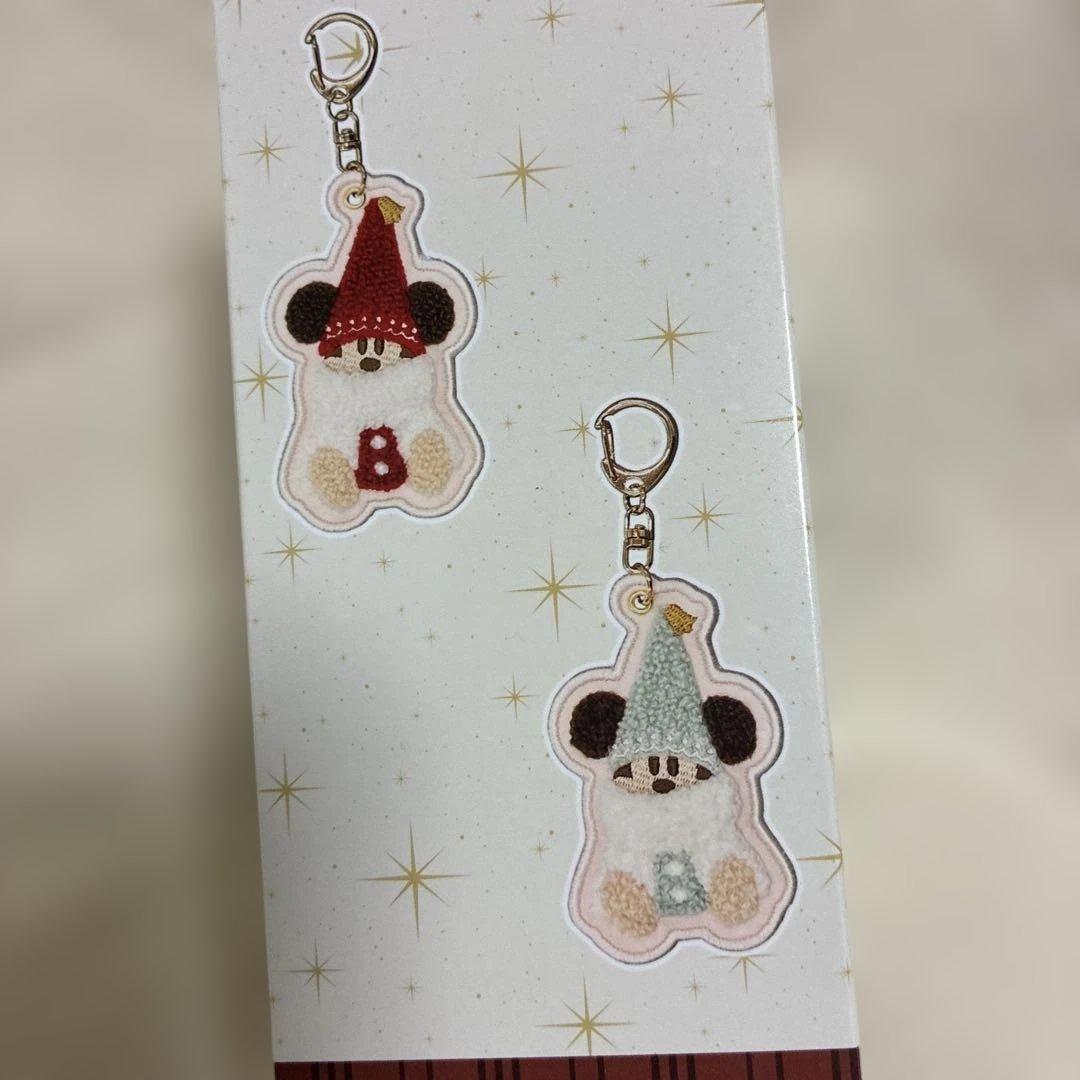 ディズニーリゾート　クリスマス　リルリンリン　刺繍キーチェーンコンプリート