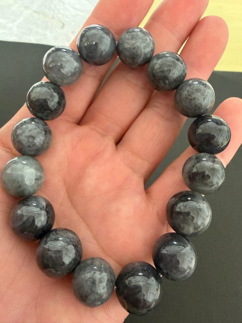 天然石 13ミリ黒翡翠