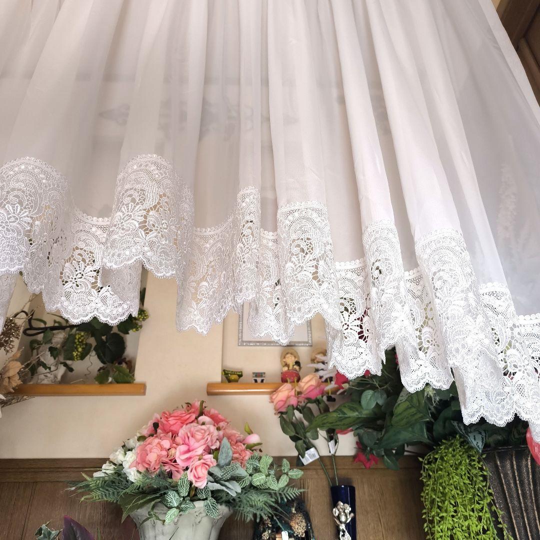 カフェカーテン【Ｓｅｏ様オーダー品　レースアーチカーテン】ハンドメイド