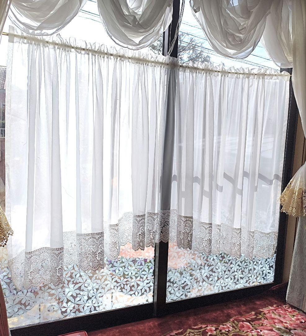 カフェカーテン【Ｓｅｏ様オーダー品　レースアーチカーテン】ハンドメイド