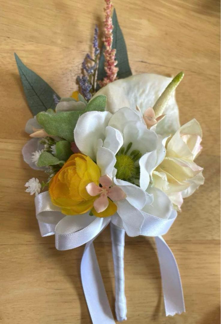 ✨アーティフィシャルフラワー ブライダルブーケ＆ブートニア セット✨