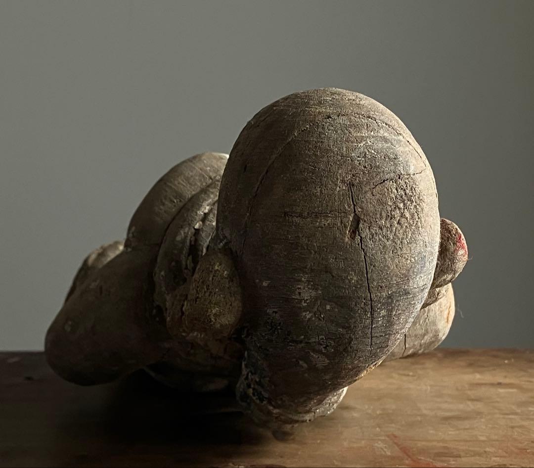 【古い豊穣祈願像 約50㎝ 木彫 祖霊信仰 女神像 19世紀頃】民間信仰仏像歴史