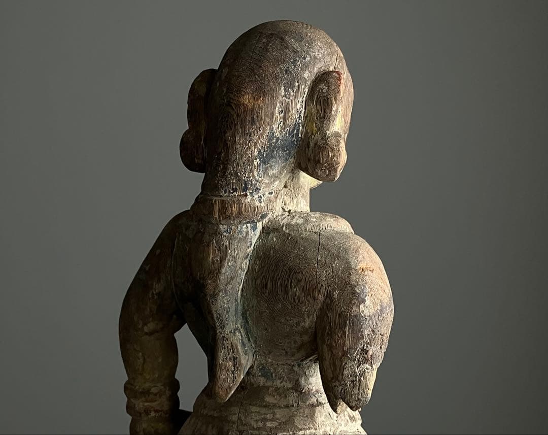 【古い豊穣祈願像 約50㎝ 木彫 祖霊信仰 女神像 19世紀頃】民間信仰仏像歴史