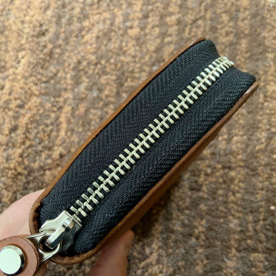 未使用 ラウンドジップウォレット ハンドメイド イタリアンレザー maine