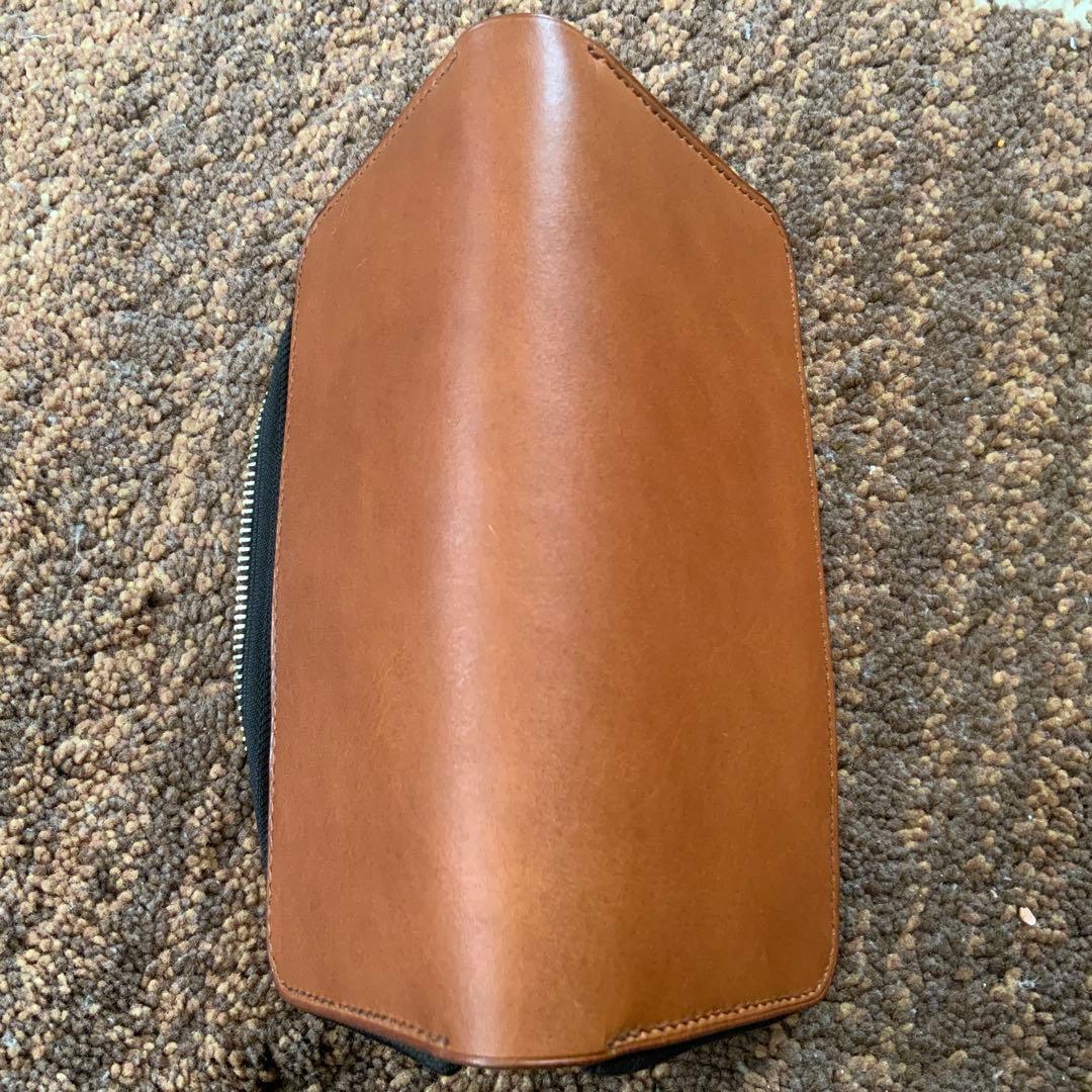 未使用 ラウンドジップウォレット ハンドメイド イタリアンレザー maine