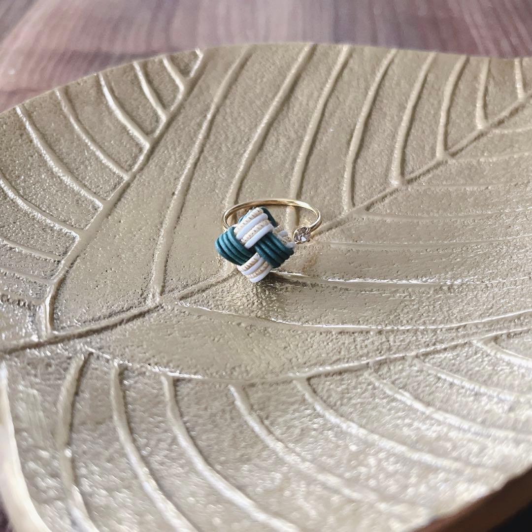 *四つ畳みの指輪*【山藍摺】