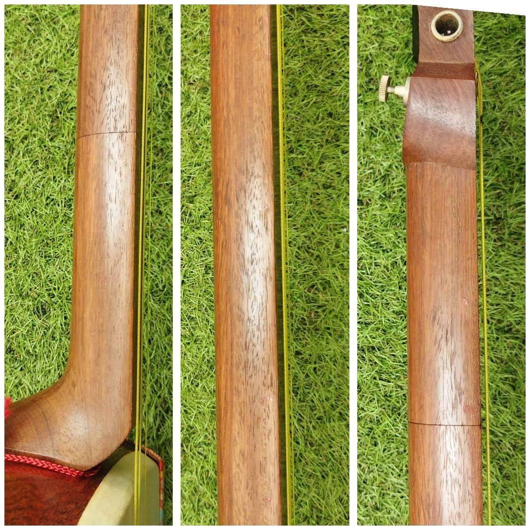 三味線本体 和柄装飾 和楽器 破れあり