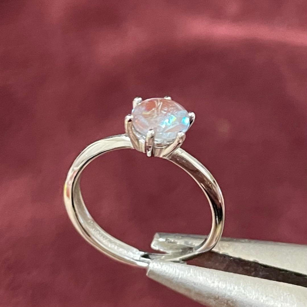 ヴィンテージサフィレット　サフィリーンのシンプルシルバーリング　6mm 色味良し