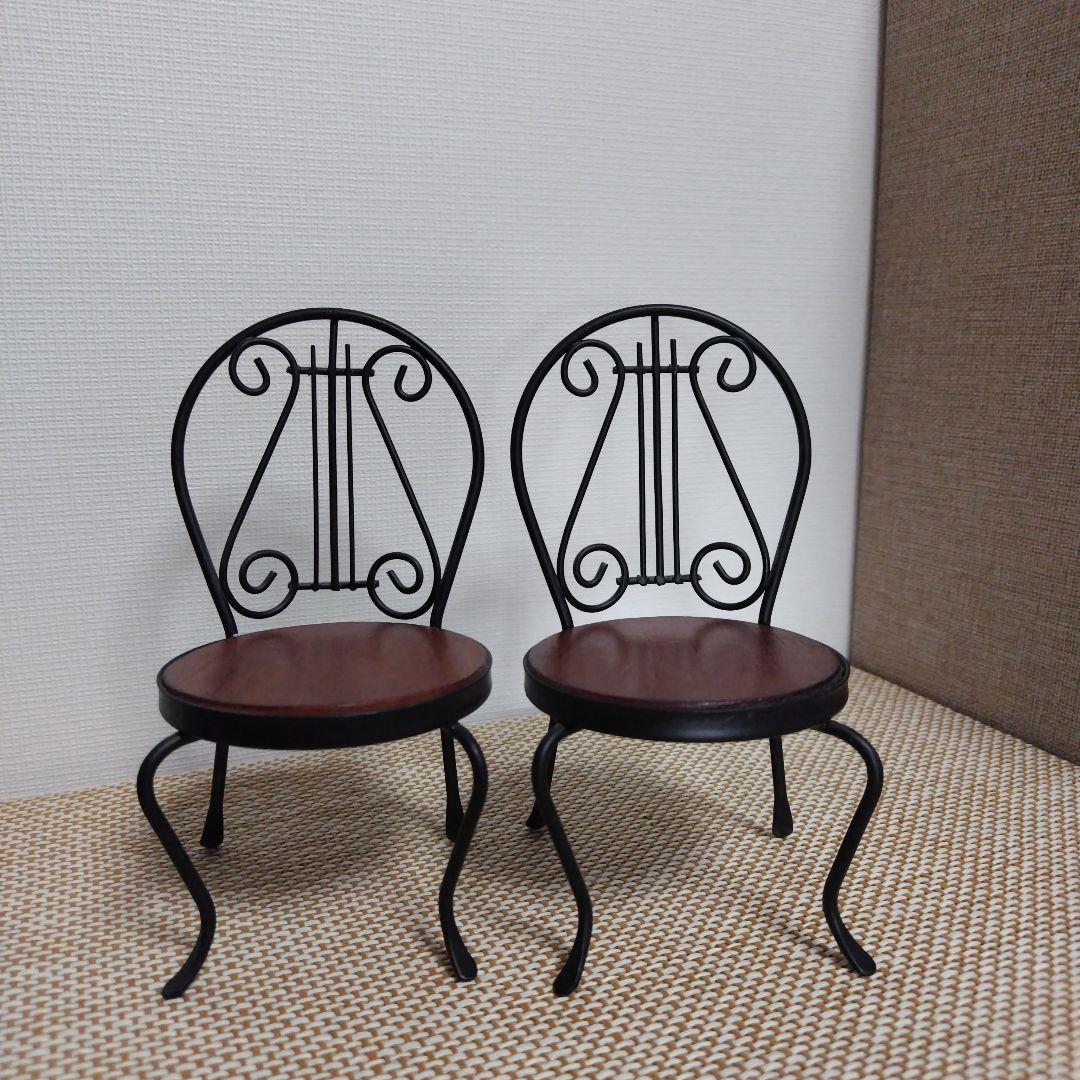 【ドール用】ガーデン風 アイアンチェア 2脚 & テーブルのセット