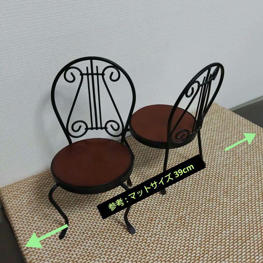 【ドール用】ガーデン風 アイアンチェア 2脚 & テーブルのセット