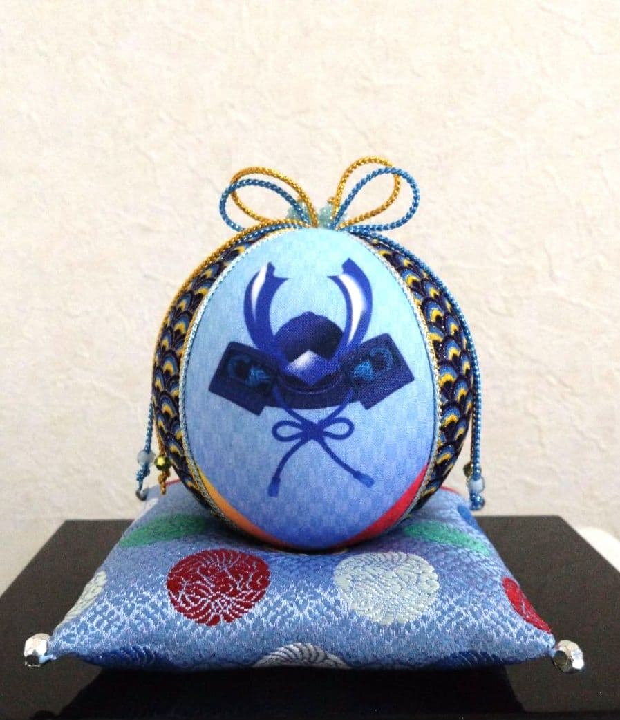 手毬 手鞠てまり 刺繍 端午の節句 No46 鯉のぼり 菖蒲 ＆裏兜 座布団付き